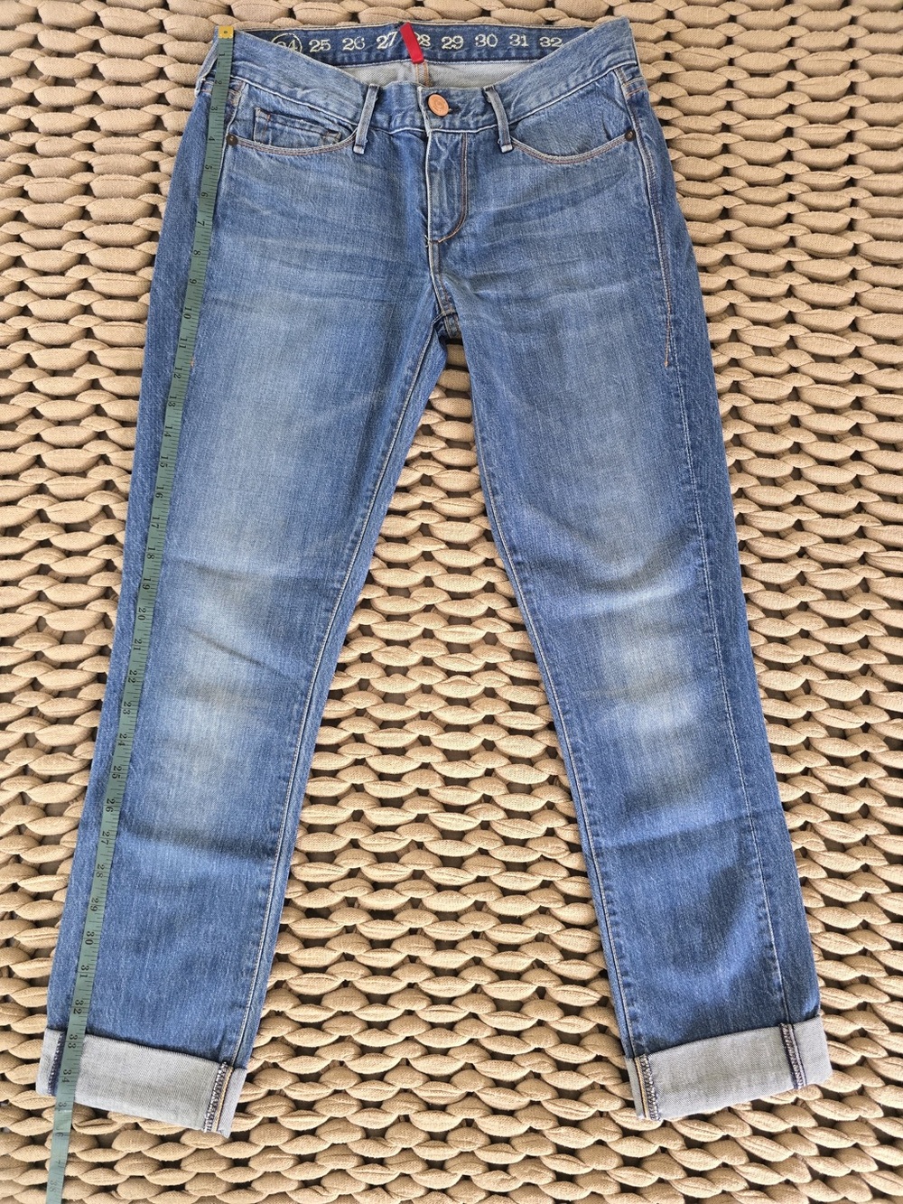 Earnest Sewn Sloan .686 boyfriend fit light blue denim jeans with cuff